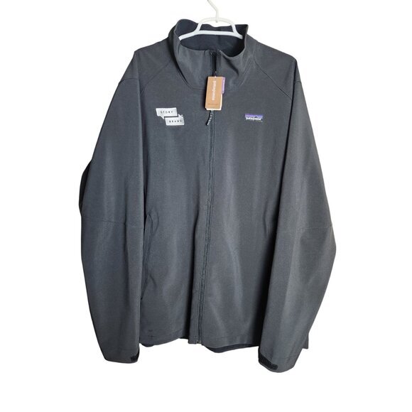 Patagonia Adze Jacket Mens 2XL Black Softshell Wind Rain Resistant Full Zip Logo - Picture 1 of 11